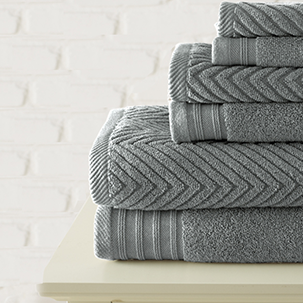 go to casablanca jaquard towel herringbone collection gray